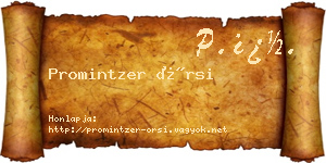 Promintzer Örsi névjegykártya